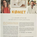 La presse parle de Komet : article paru dans "Atout Aveyron" Septembre 2023